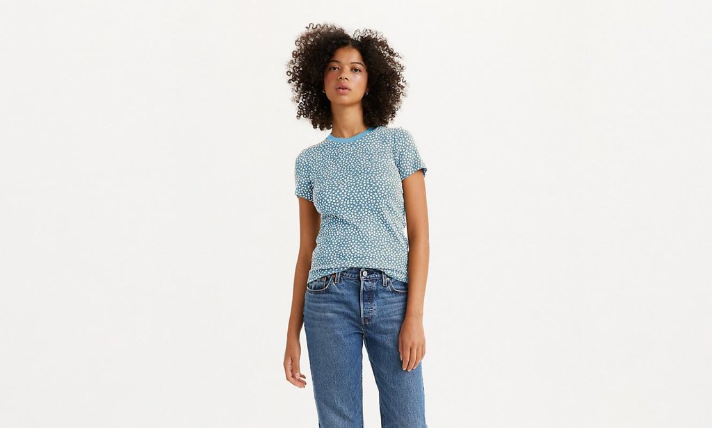 LEVI'S®  SS RIB BABY TEE-FLORAL EDEN