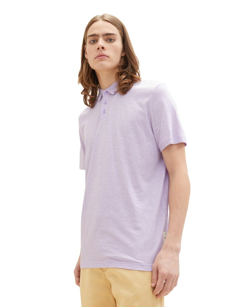 TOM TAILOR DENIM ® PRUHOVANÉ  POLO -  LILA