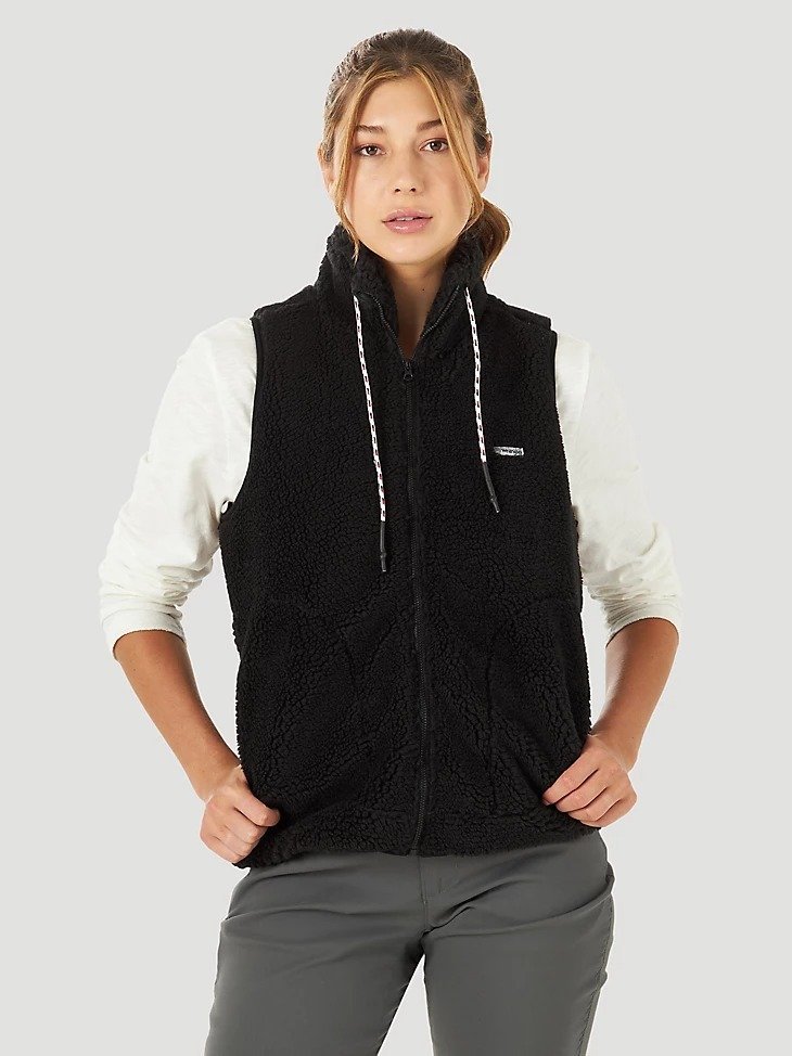 WRANGLER®FLEECE VESTA DÁMSKÁ ČERNÁ