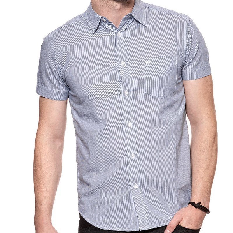 WRANGLER® PÁNSKÁ KOŠILE KRÁTKÝ RUKÁV 1KAPSA-PEACOAT BLUE