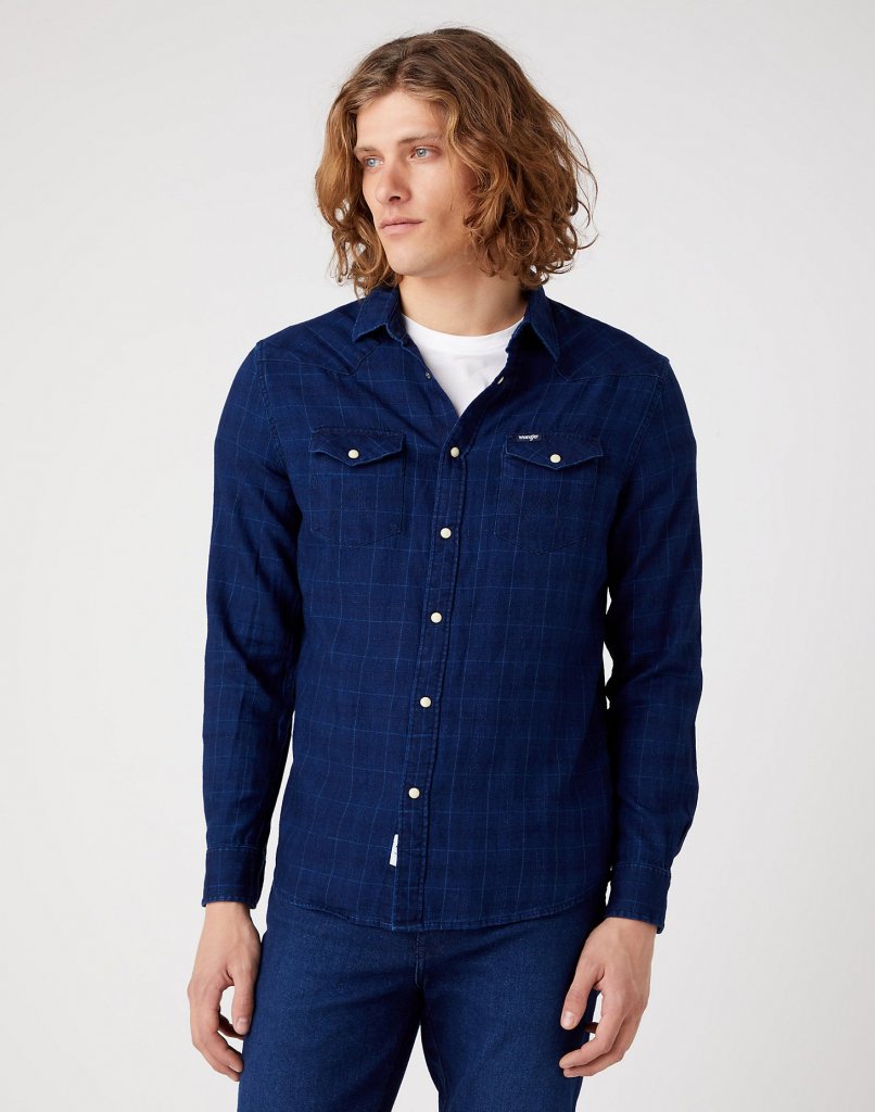 WRANGLER® WESTERN KOŠILE - MID INDIGO