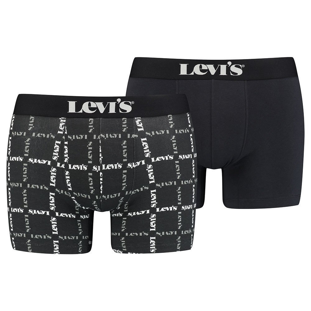 Levi´s®DUO PACK BOXERKY LOGO PLAID - BLACK/WHITE