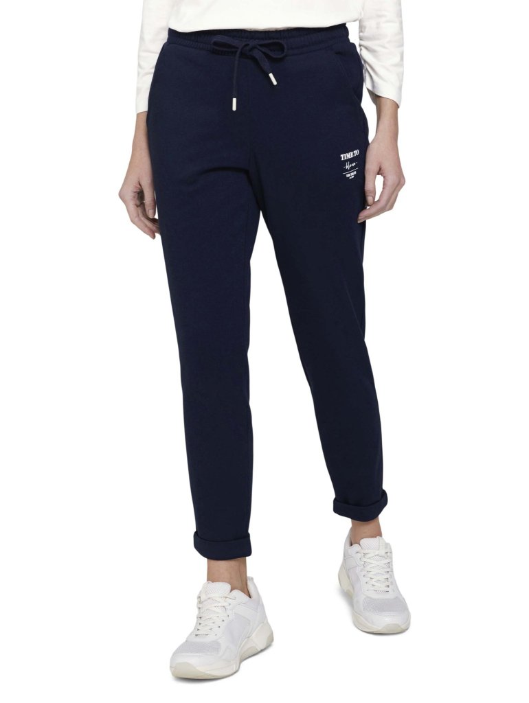 TOM TAILOR DÁMSKÉ TEPLÁKOVÉ KALHOTY-NAVY