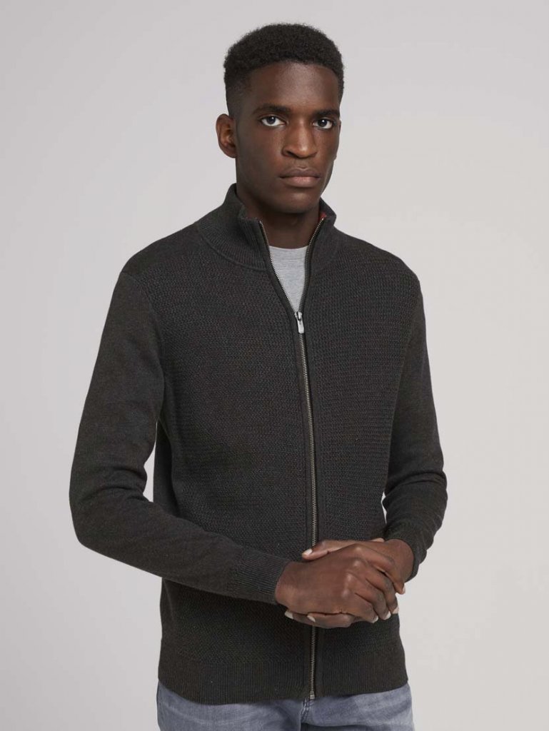 TOM TAILOR® PÁNSKÝ SVETR NA ZIP