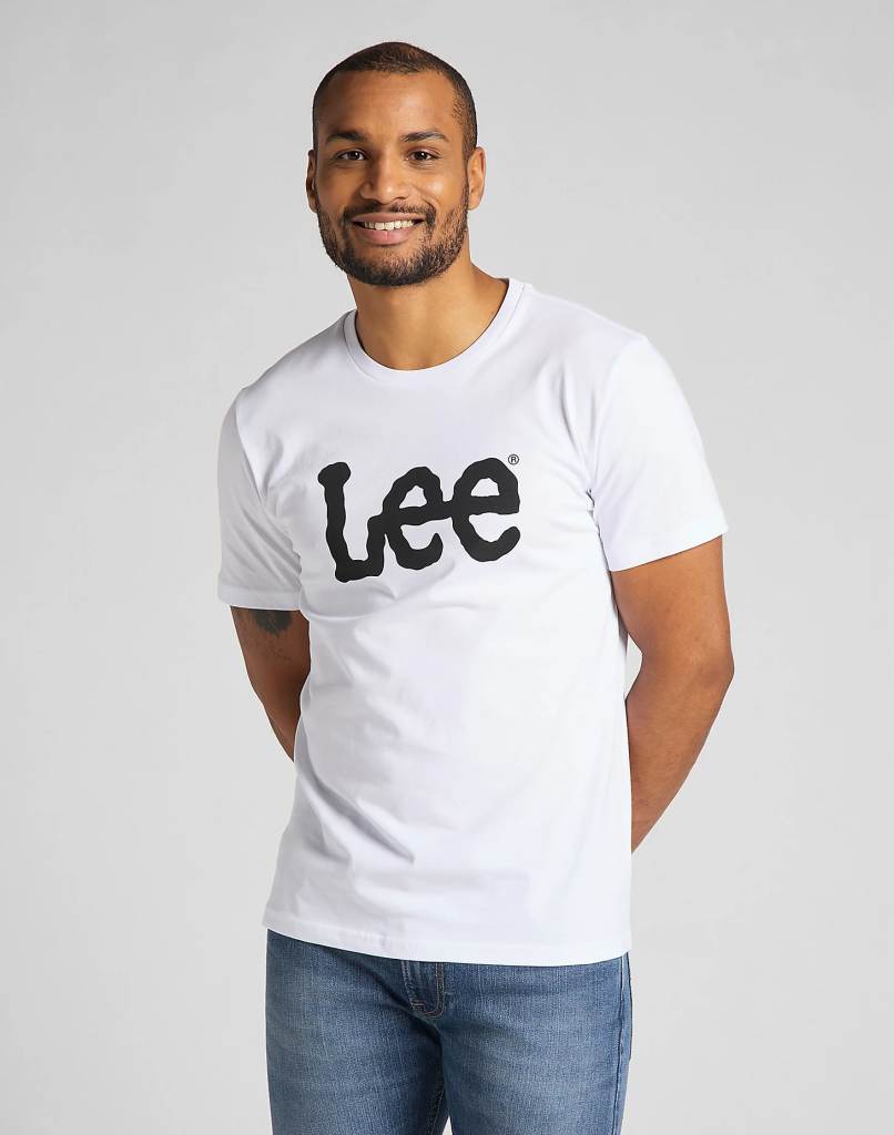 LEE®PÁNSKÉ WOBBLY LOGO TRIKO - BÍLÉ