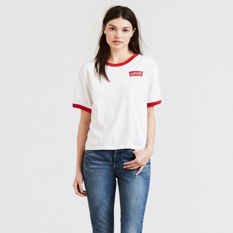 LEVI'S® GRAPHIC RINGER J.V. TEE - DÁMSKÉ TRIKO BÍLÉ