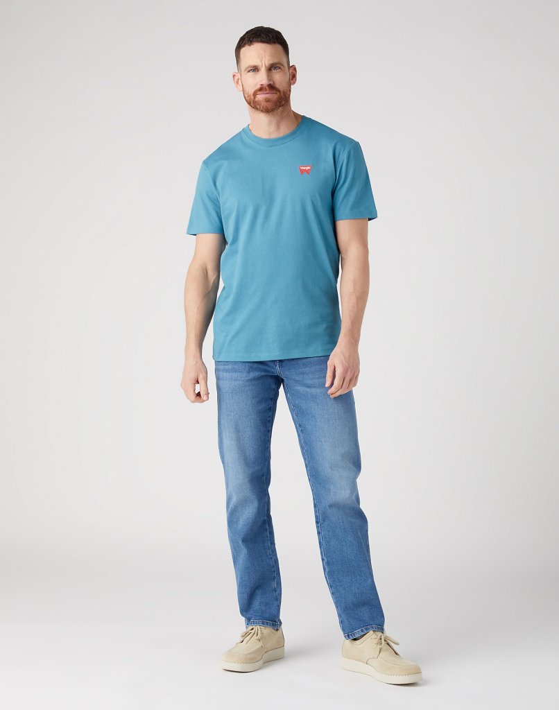 Wrangler® SS SIGN OFF TEE STORM BLUE