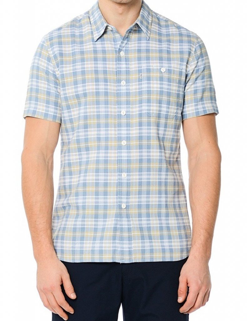 LEVI'S® PÁNSKÁ  KOŠILE KOSTKOVANÁ KRÁTKÝ RUKÁV-SKY BLUE