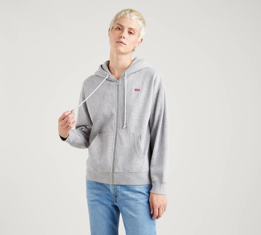 LEVI'S® STANDARD ZIP HOODIE-DÁMSKÁ MIKINA-SV.ŠEDÁ