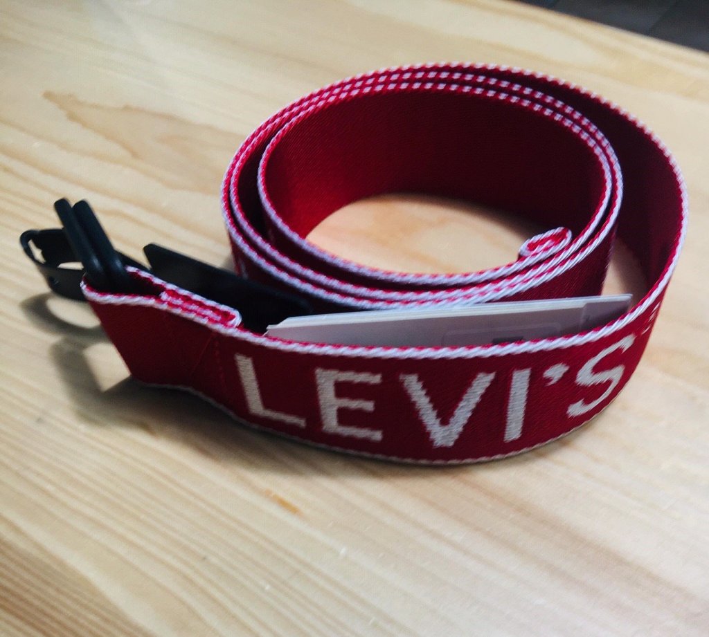 Levi´s® Logo Web Belt - textilní opasek červený