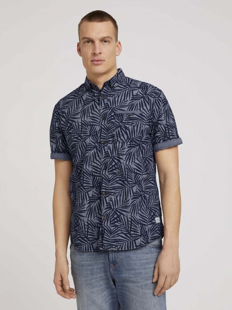 TOM TAILOR Pánská sportovní košile s potiskem Havaj