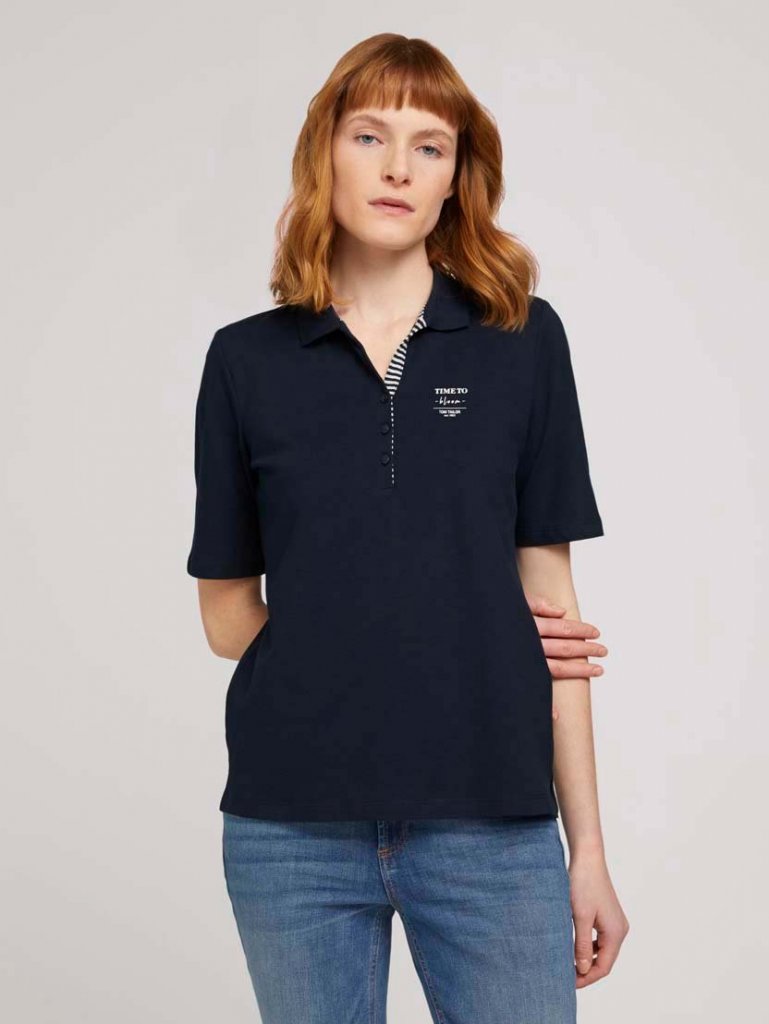 TOM TAILOR® Dámská polokošile s bočními rozparky NAVY