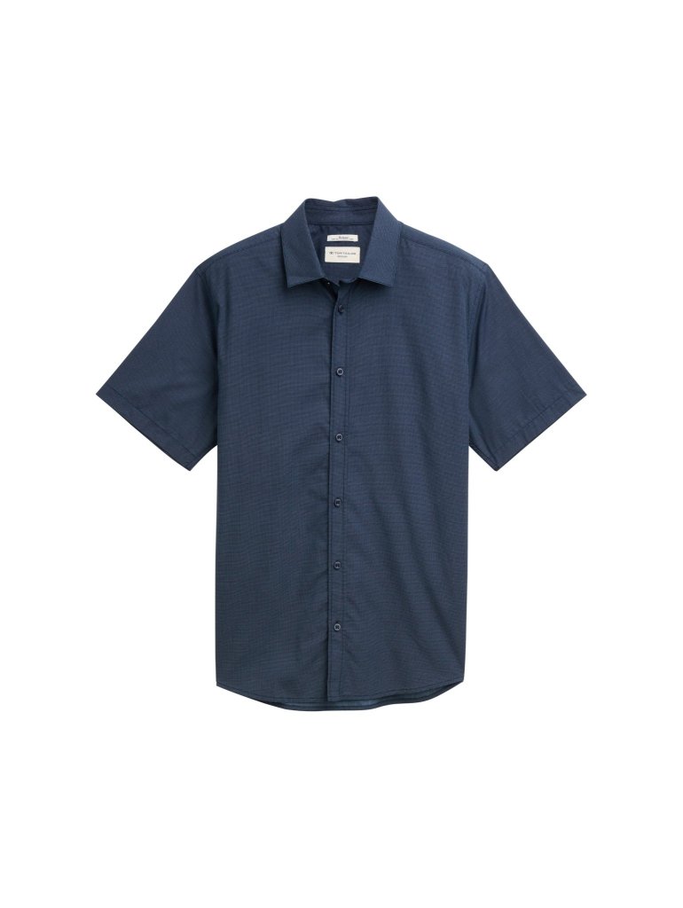 TOM TAILOR® PÁNSKÁ VOLNÁ LETNÍ KOŠILE KRÁTKÝ RUKÁV-NAVY