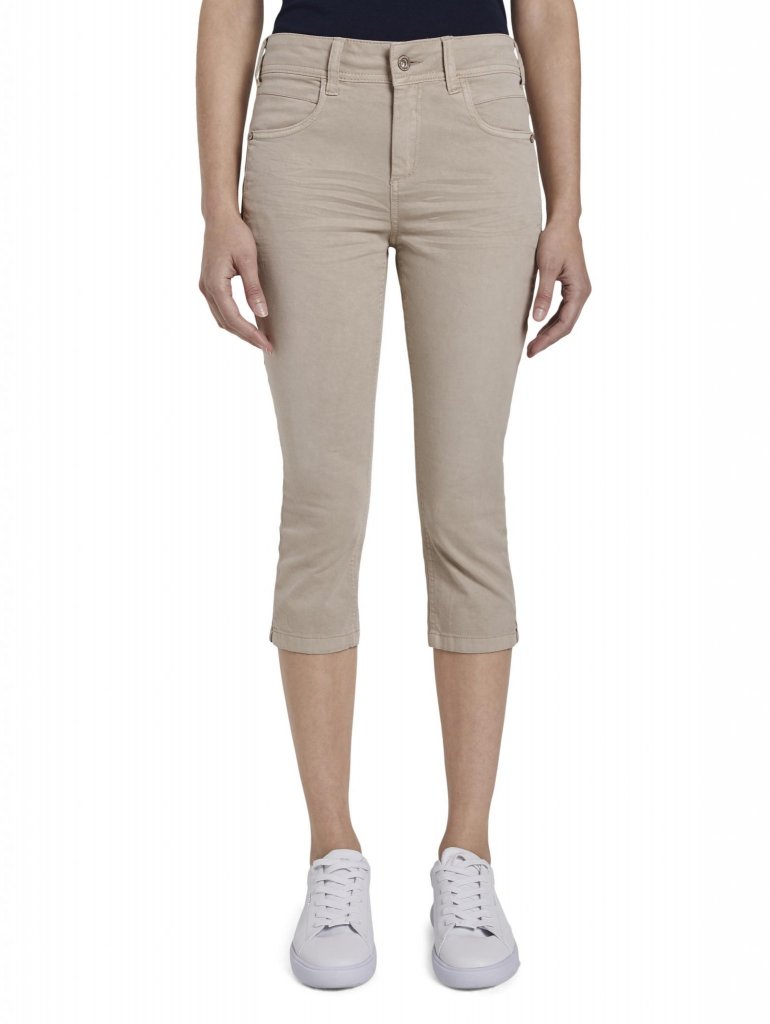 TOM TAILOR  DÁMSKÉ CAPRI SLIM FIT KATE-  SAND