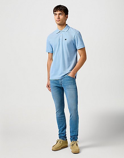 WRANGLER® PÁNSKÉ POLO SS SIGN OFF - BLUE