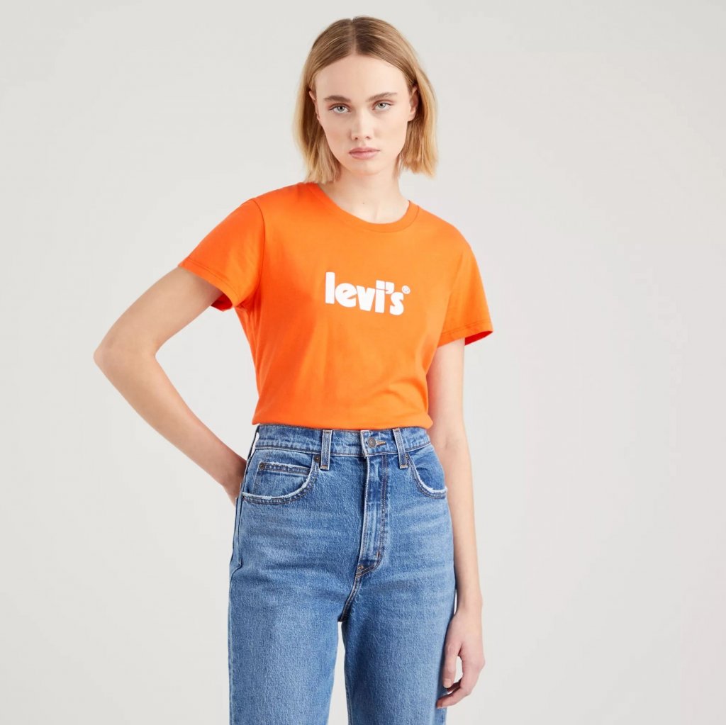 LEVI'S® WOMEN'S LOGO PERFECT T-SHIRT - BATWING PERSIMMON