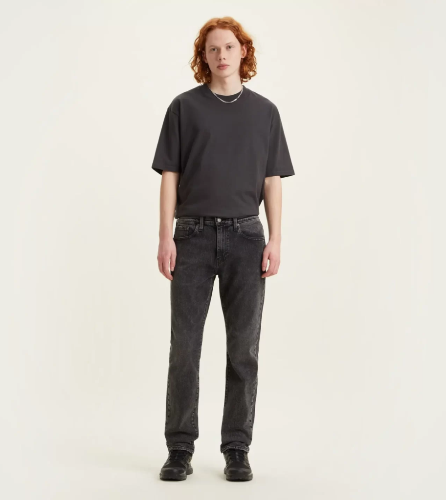 LEVI'S® 502™ TAPERED JEANS -DARK BLACK WORN IN