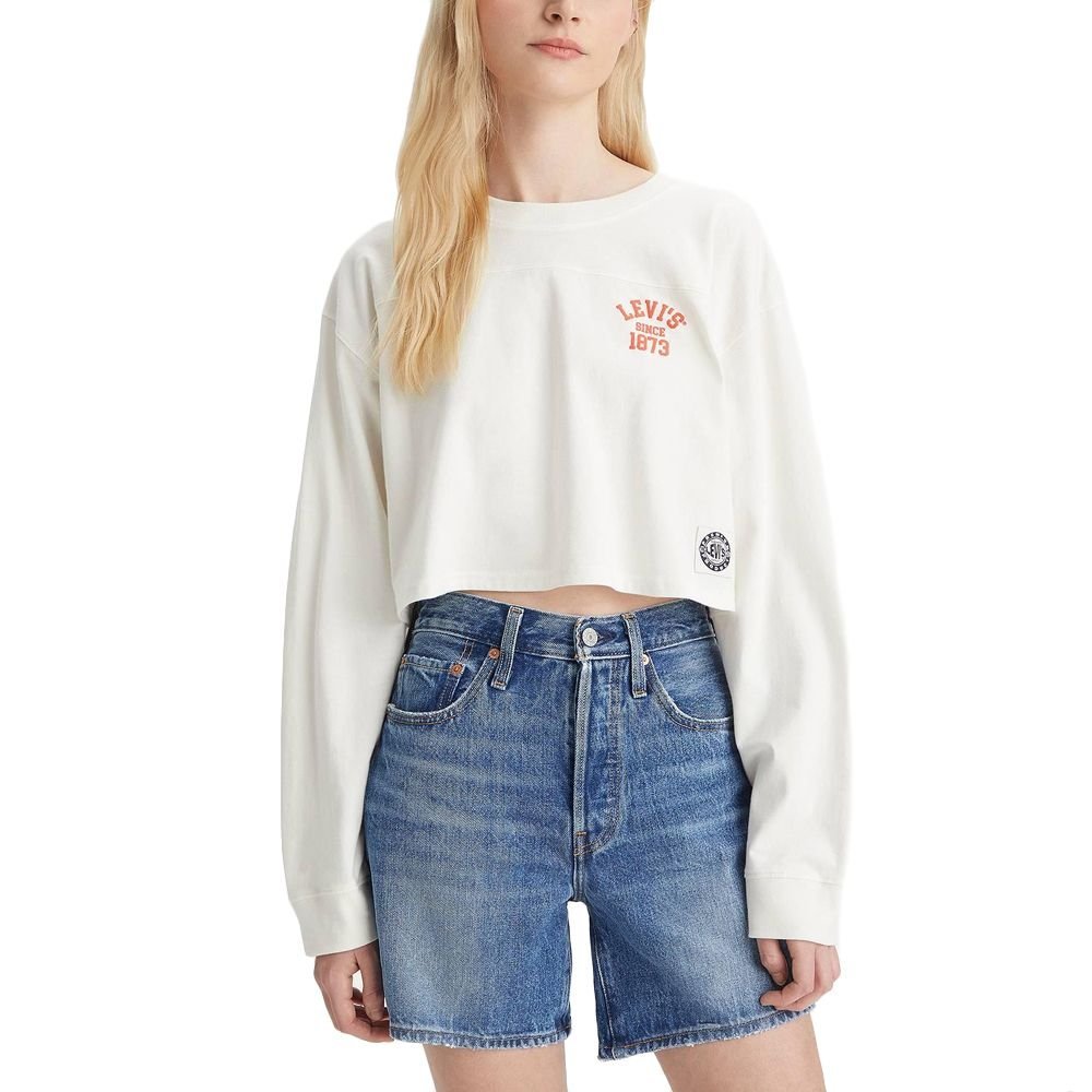 LEVI'S® DÁMSKÝ CROP FOOTBALL TEE  -BÍLÁ