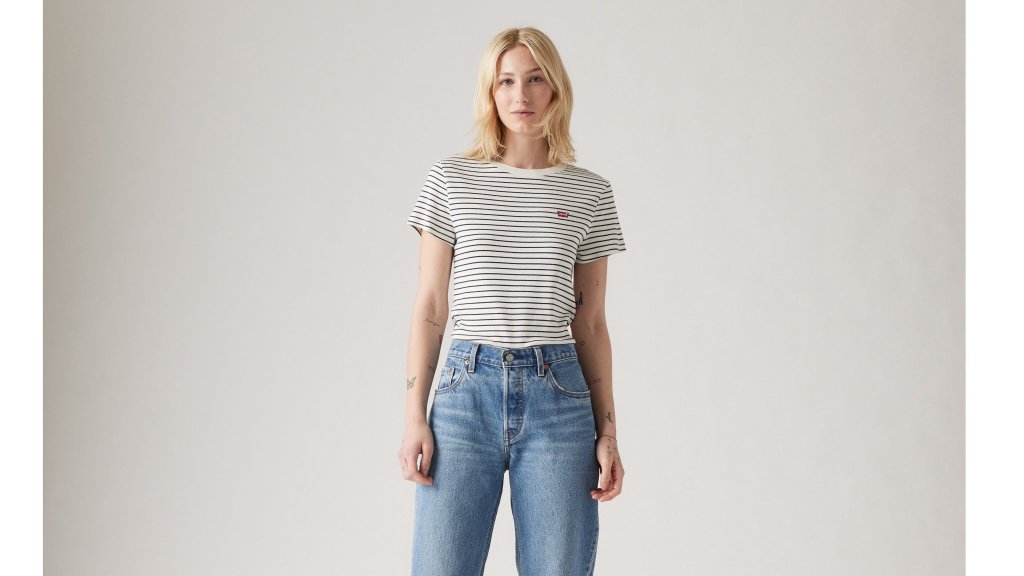 LEVI'S® ESSENTIAL HM SS TRIKO DÁMSKÉ - MAURY STRIPE EGRET