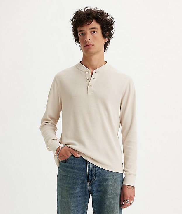 LEVI'S® PÁNSKÉ LS THERMAL 3 BTTN HENLEY - RAINY DAY