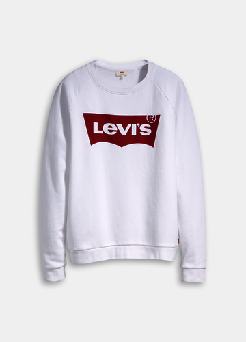 Levi´s®RELAXED GRAPHIC CREW Mikina bílá s nápisem