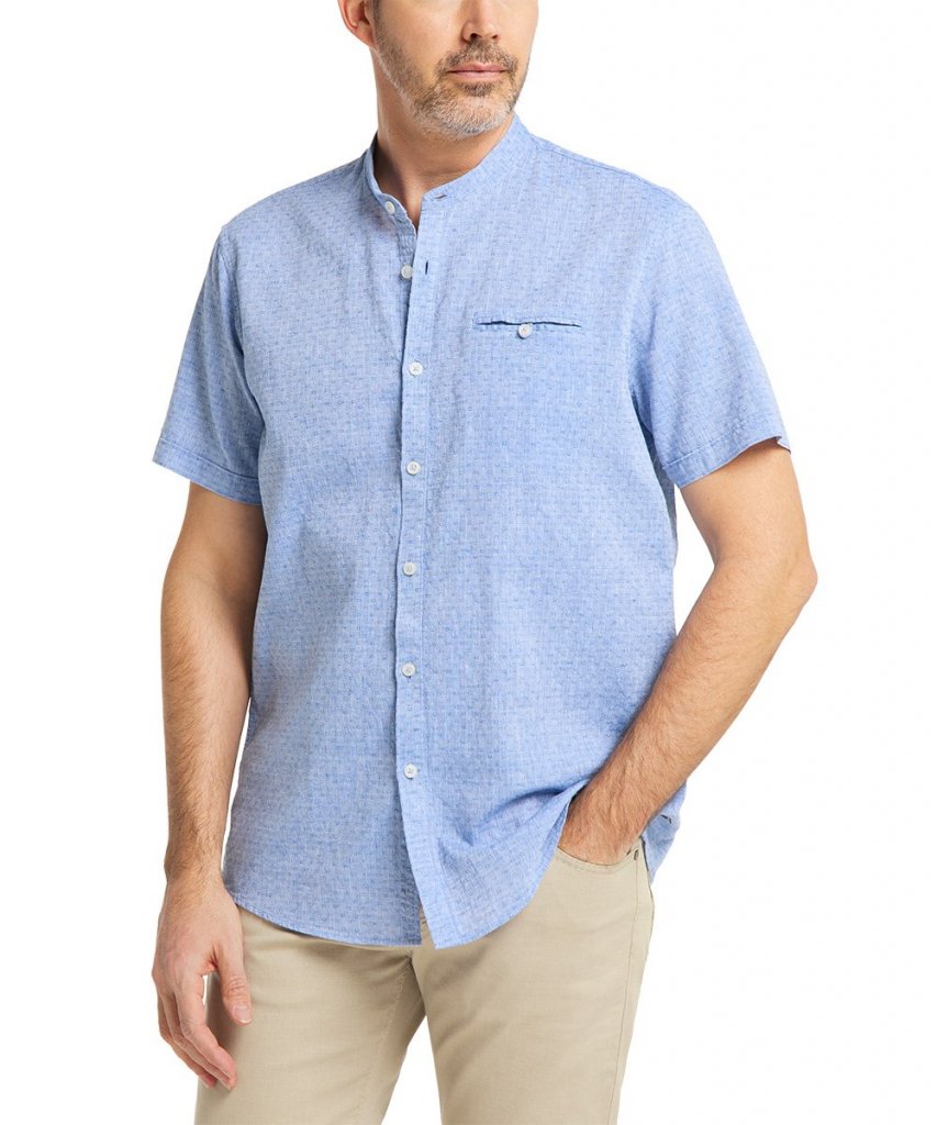 PIONEER®Pánská sportovní košile se stojákem a krátkým rukávem