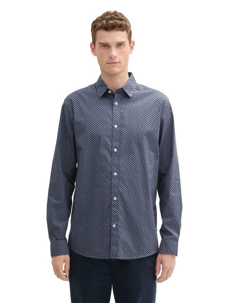 TOM TAILOR®  PÁNSKÁ KOŠILE S POTISKEM - NAVY