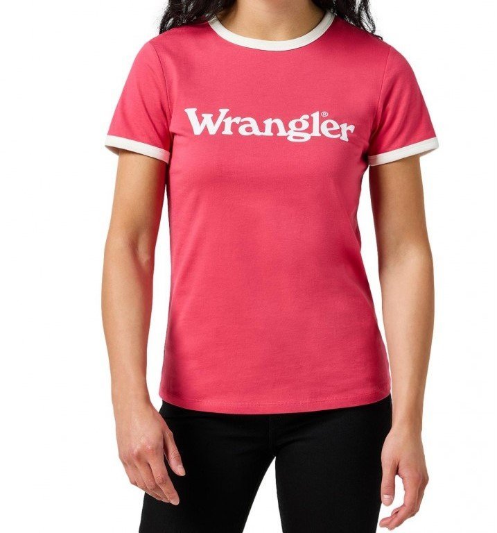 WRANGLER® DÁMSKÉ TRIKO LEMOVANÉ VELKÉ LOGO - MALINA