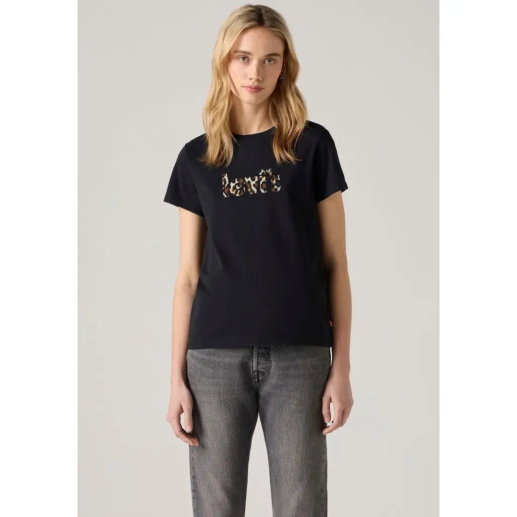 LEVI'S® THE PERFECT TEE ČERNÉ - LEOPARD LOGO