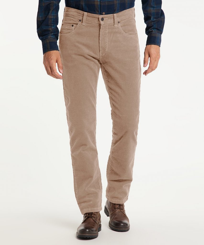 PIONIER®Pánské  manžestrové jeans Marc -béžové