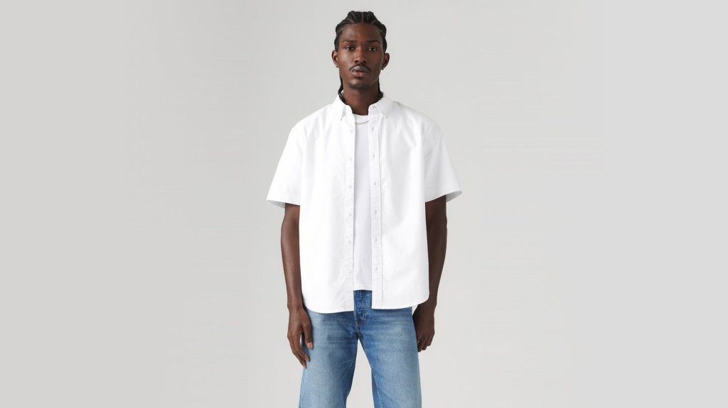 LEVI'S ®AUTHENTIC BUTTON-DOWN KOŠILE KRÁTKÝ RUKÁV -BÍLÁ