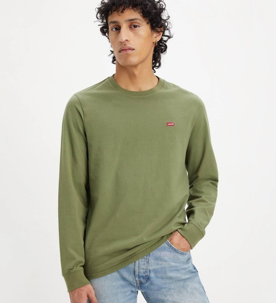 LEVI'S® ORIGINAL HM TEE PÁNSKÉ TRIKO S DLOUHÝM RUKÁVEM- OLIVOVÁ