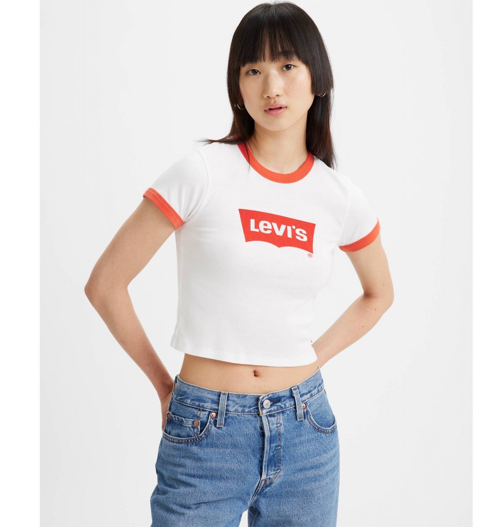 LEVI'S®  GRAPHIC RINGER MINI TEE ORANGE