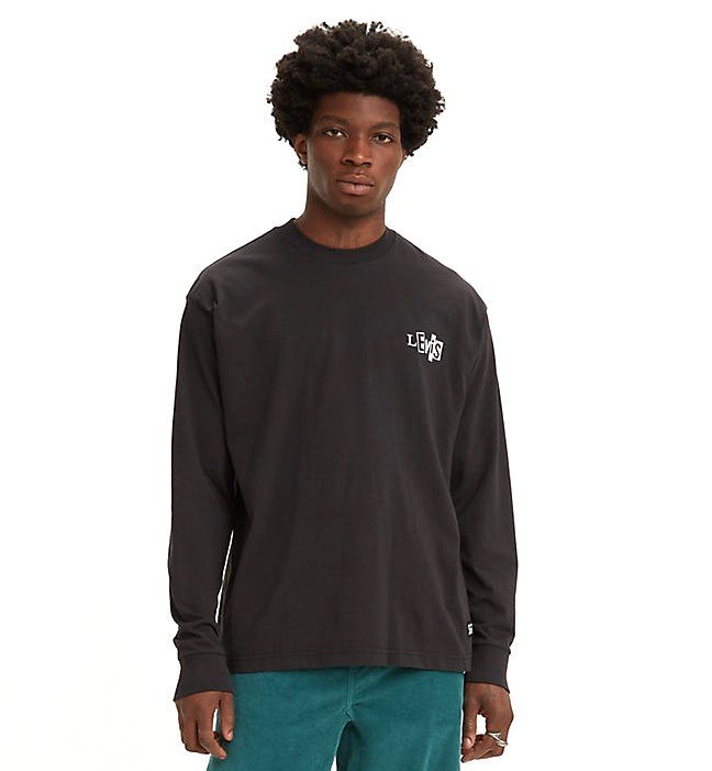 LEVI'S® PÁNSKÉ SKATE GRAPHIC BOX LS TEE - JET BLACK