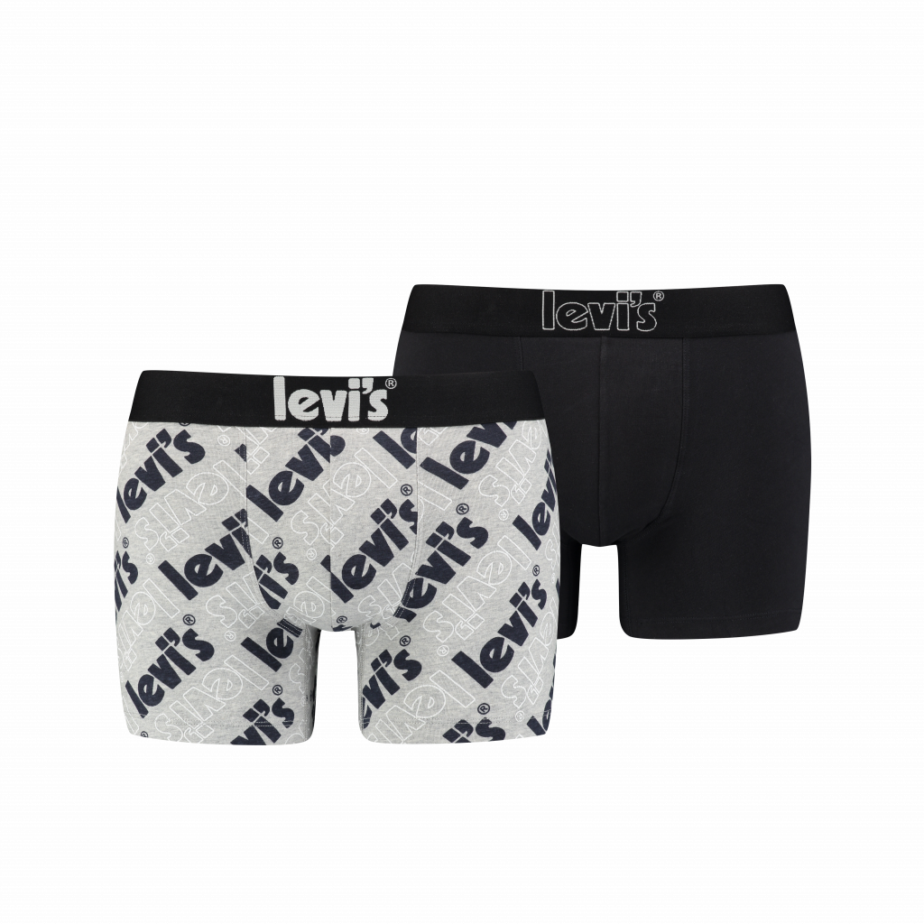 Levi´s®DUO PACK MEN POSTER LOGO BOXER-ŠEDOČERNÁ