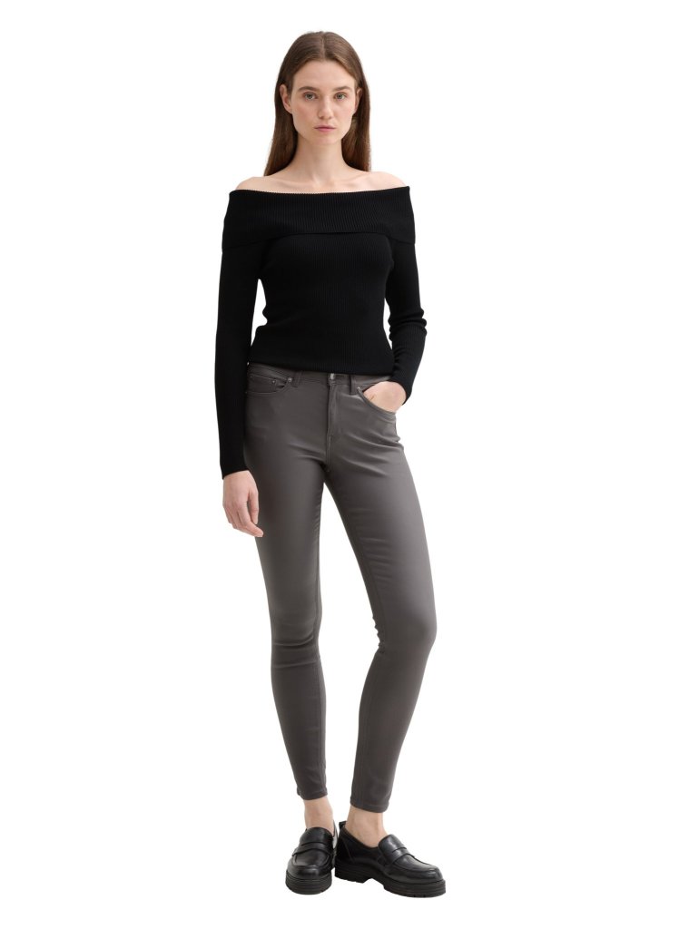 TOM TAILOR® DÁMSKÝ RIB SVETR CARMEN - ČERNÝ