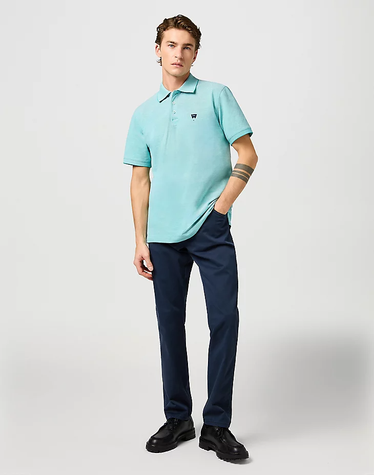 WRANGLER® PÁNSKÉ POLO SS SIGN OFF -TEAL